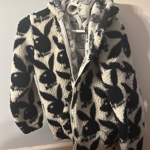 playboy Sherpa jacket Black and white